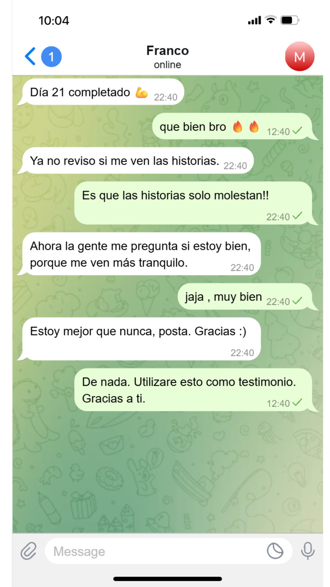 Testimonio 3 — respeto ganado